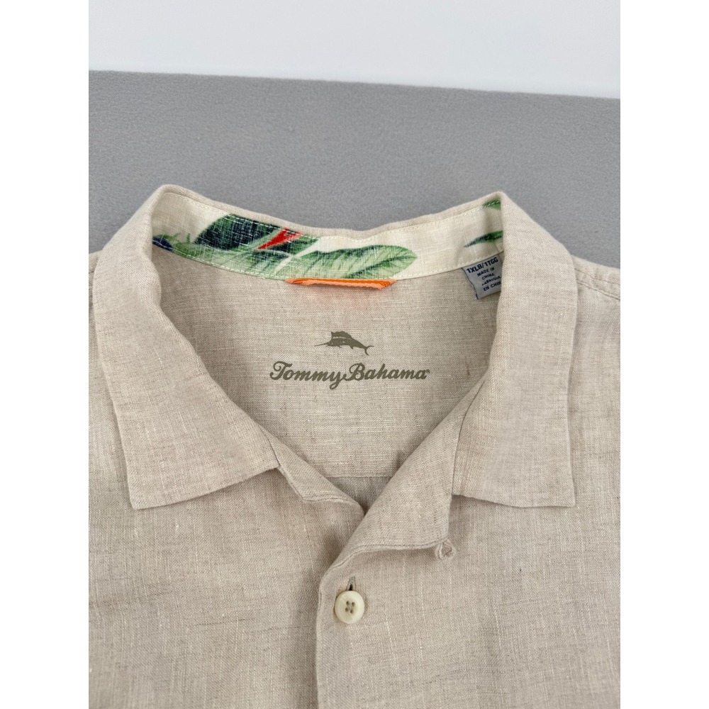 Tommy Bahama 100% Linen Mens 1XLB Short Sleeve Button Down Camp Shirt Summer - Picture 3 of 12